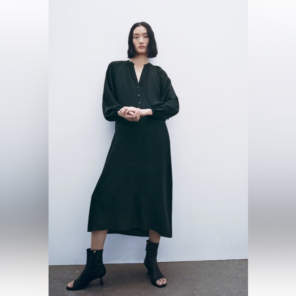 ZARA FLOWY MIDI DRESS